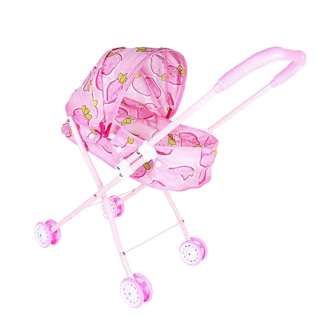 Pink Doll Outdoor Baby Buggy Stroller Child Push Cart Stroller Doll