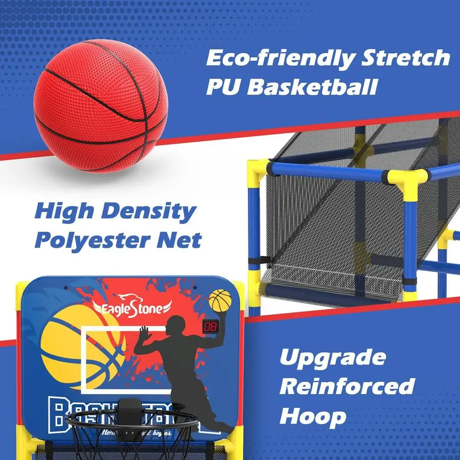 Basketball Hoop Arcade Game W Electronic Scoreboard Cheer Sound, Basketball Hoop Indoor Outdoor W 4 Balls, Basketball Game Toys