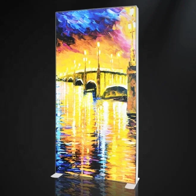Portable Frameless Double-Sided LED Light Box with Aluminum Frame
