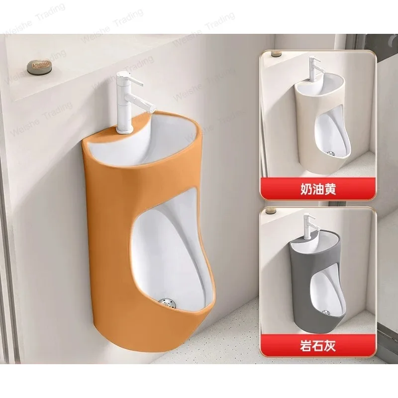 New feel integrated with wash basin, urinal, wall-mounted wall-type induction urinal, men's ceramic deodorant urinal