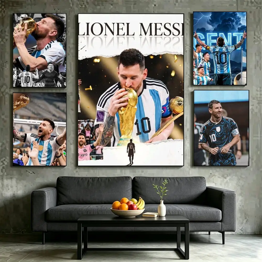 10 L-Lionel Messi Poster High Quality Dorm Living Room Aesthetic Wall Decoration Painting Stickers Gift