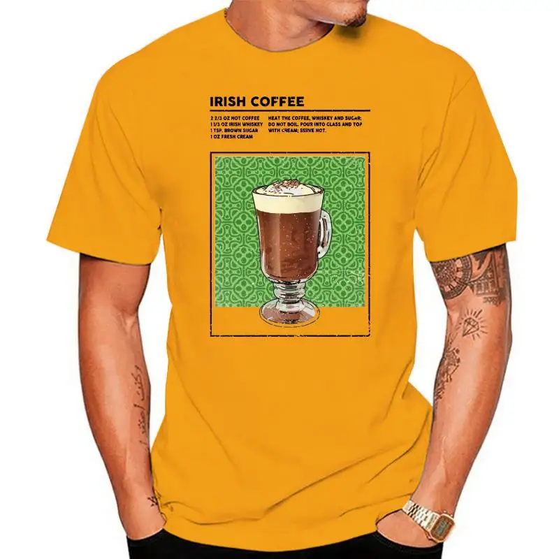 Irish Coffee T-Shirt Mixed Drink Cocktail Alcohol Bartender Booze Happy Hour New 2024 Fashion Cotton O-Neck Short Sleeve T-shirt