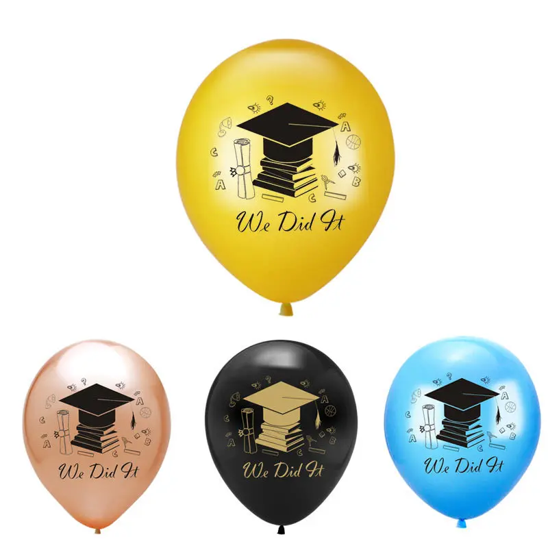 10pc 졸업 풍선 라텍스 Ballon 졸업 모자 인쇄 풍선 축하 졸업 고등학교 졸업 파티 장식