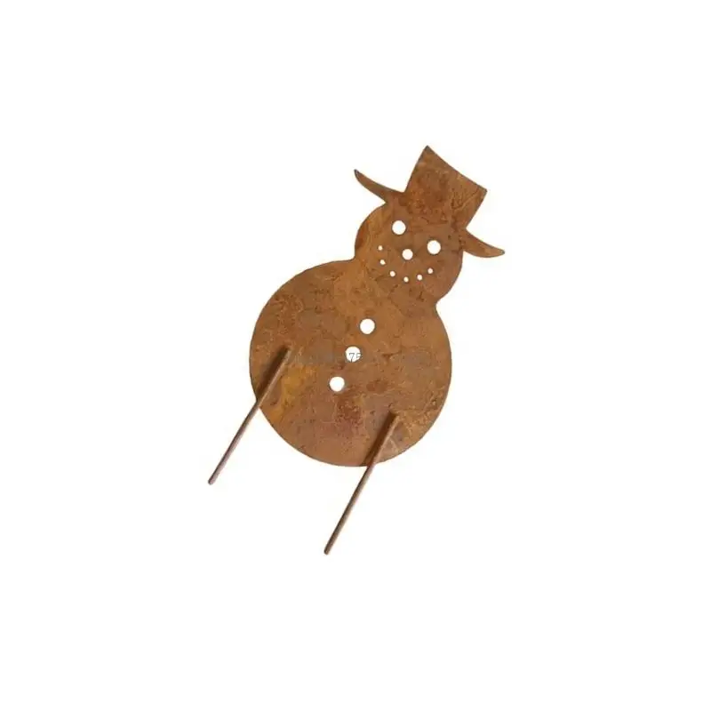 Recyclable Christmas Santa Snowman Metal Silhouettes Stakes Ornaments Outdoor Landscape Decoration With Antique Finish