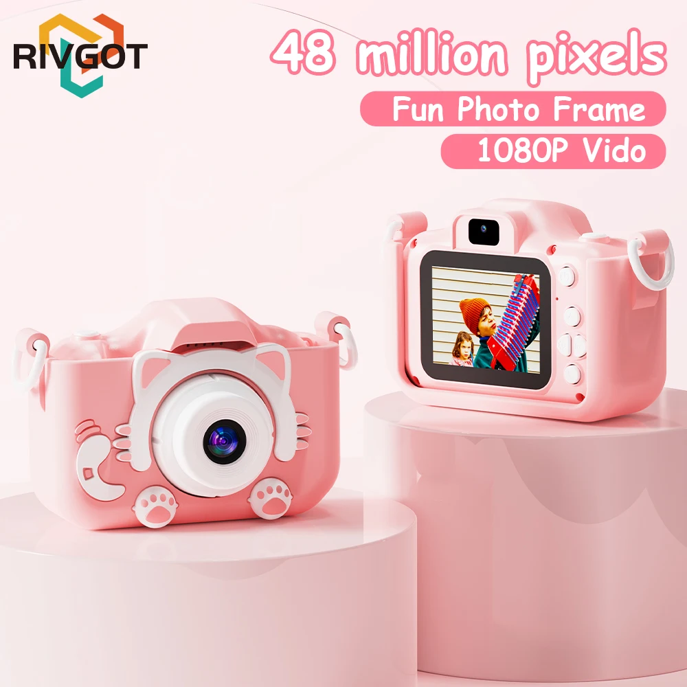 Kids Camera for Girls 1080P HD Toddlers Digital Video Record Camera for Birthday with 32GB SD Card 2 Inch IPS Screen Toy Cameras