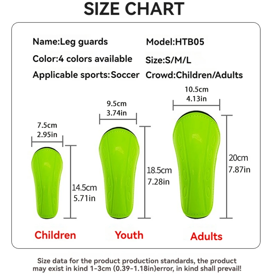 Loogdeel 1Pair Children's Soccer Guard Football Shin Support Sleeves Soccer Training Equipment Adult Football Shin Board Unisex