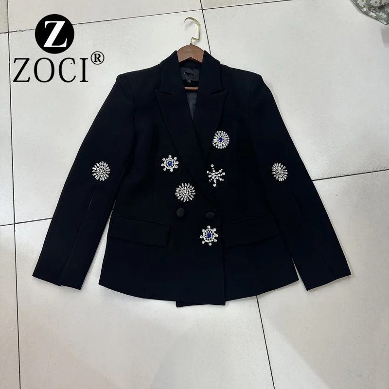 [zoci] 2024 Autumn Rows Australia's New Star Socialite Heavy Industry Nail Bead Inlaid Diamond Suit Jacket New Fashion