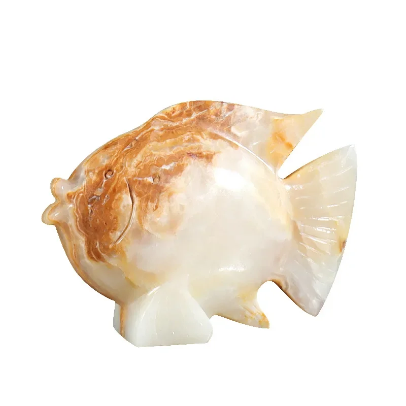 Ornament high-end niche medieval imported Afghan jade fish ornament office clubhouse living room wall cabinet