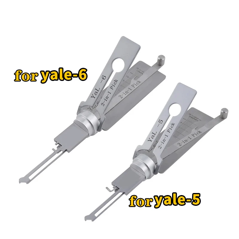 Lishi 2In1 Yale6 Yale5 Lock Pick Tool 5Pin And 6Pin For Yale Lock Stainless Steel Locksmiths Tool