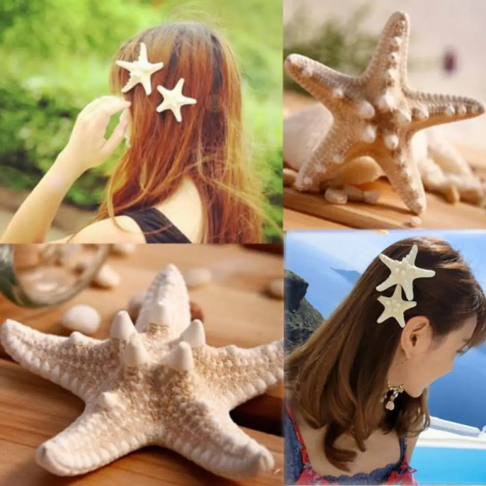 

Natural Beach Lady Women Jewelry Hairpin Starfish Hair Clip Star Sea For 2 Pcs