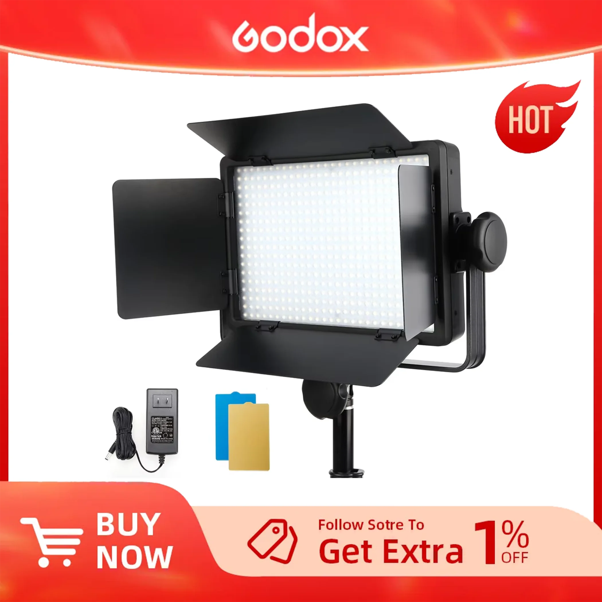 

Godox LED500W 5600K White Bulb LED Video Light with Wireless Remote Control for DSLR