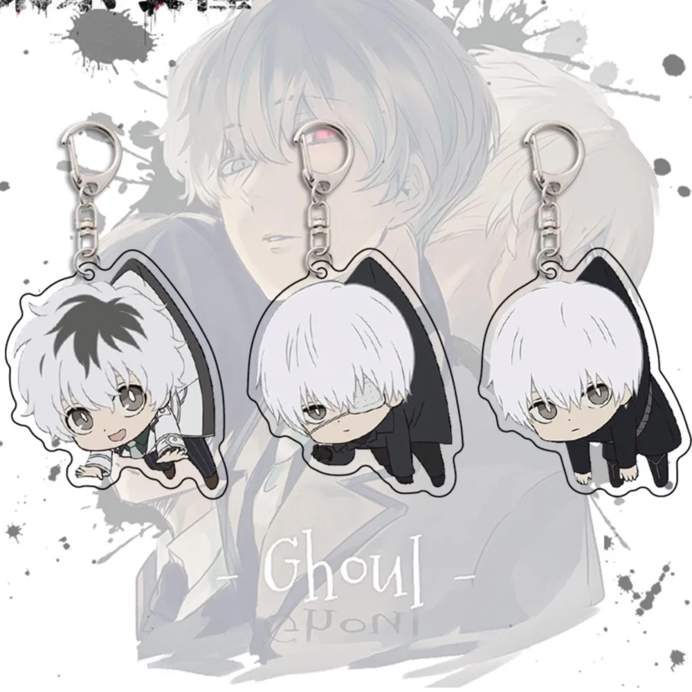 Tokyo Gho Geist Kaneki Q Version Acryl Schlüsselanhänger Schmuck Fan Geschenktüte Charm Schlüsselanhänger Kreative Schlüsselanhänger Anhänger Lustige Produkte