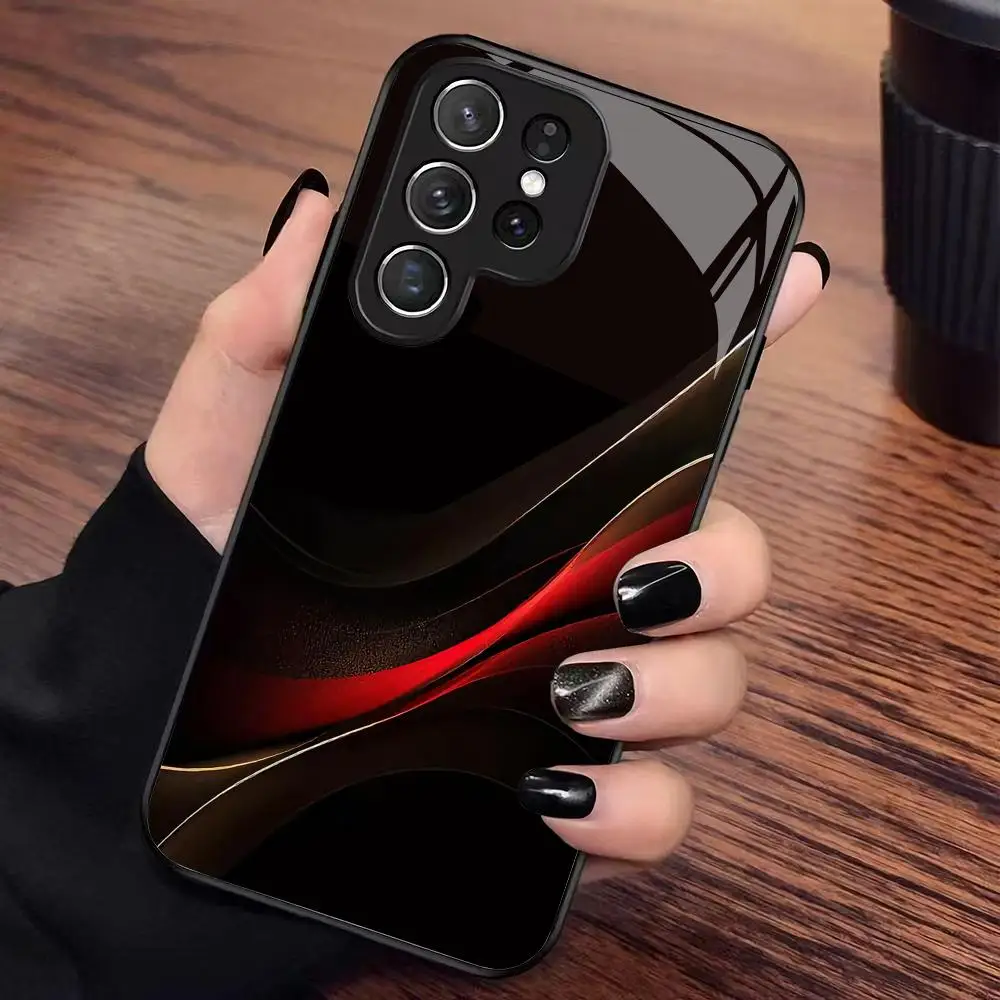 Exquisite luxury high-end glass phone case suitable for Samsung Galaxy S26 S25 S24 S23 S22 S20FE/Ultra/Plus anti drop back cover