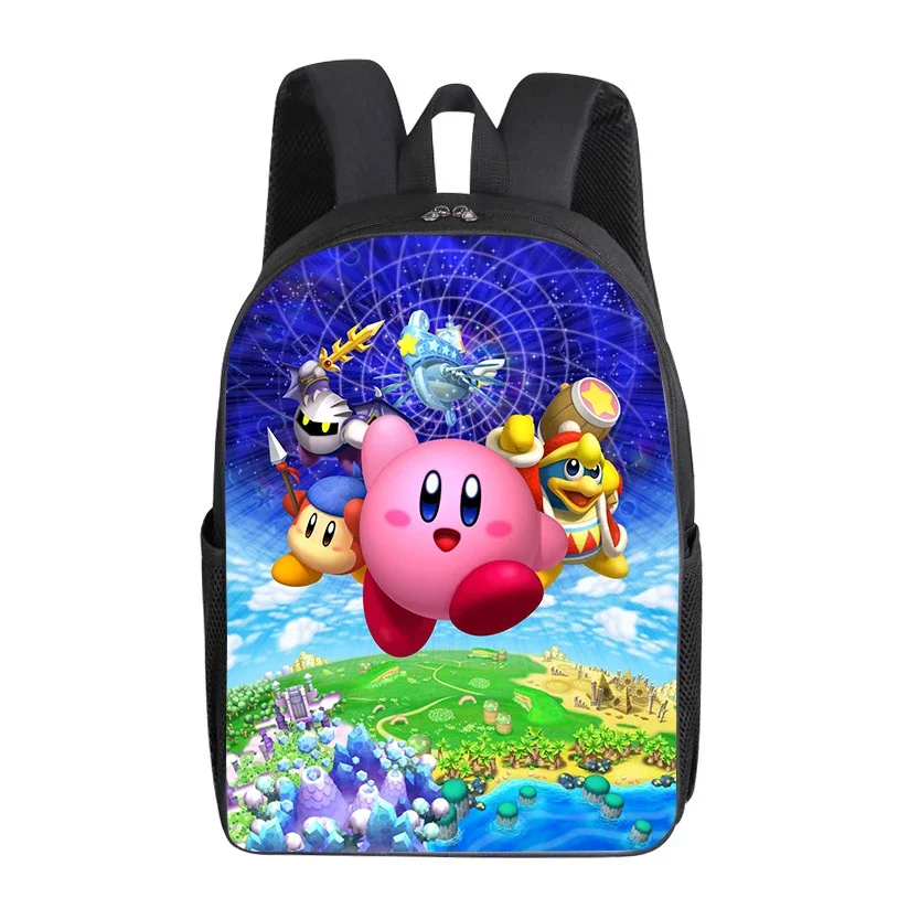 Star Kirbys Teenage Backpack Game Cute Cartoon Print Student Novel Child Back To School Bag Supplies Men Women Official Knapsack