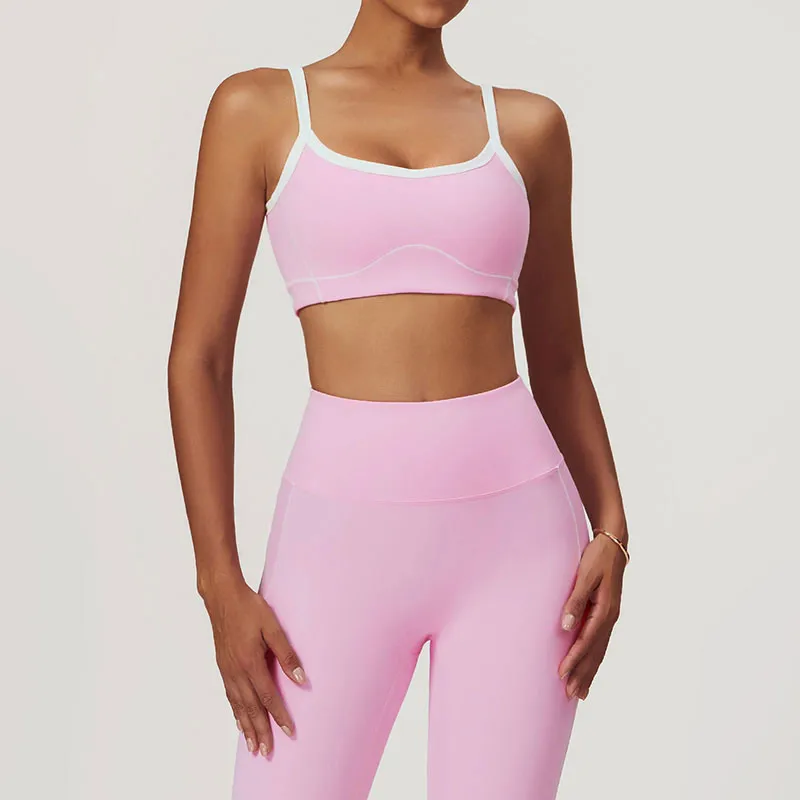 

Women's Sports Bra with Chest Pad Gym High Support Push-up Fitness Underwear Nude Feel Yoga Bra U-shaped Beauy Back Tight Top