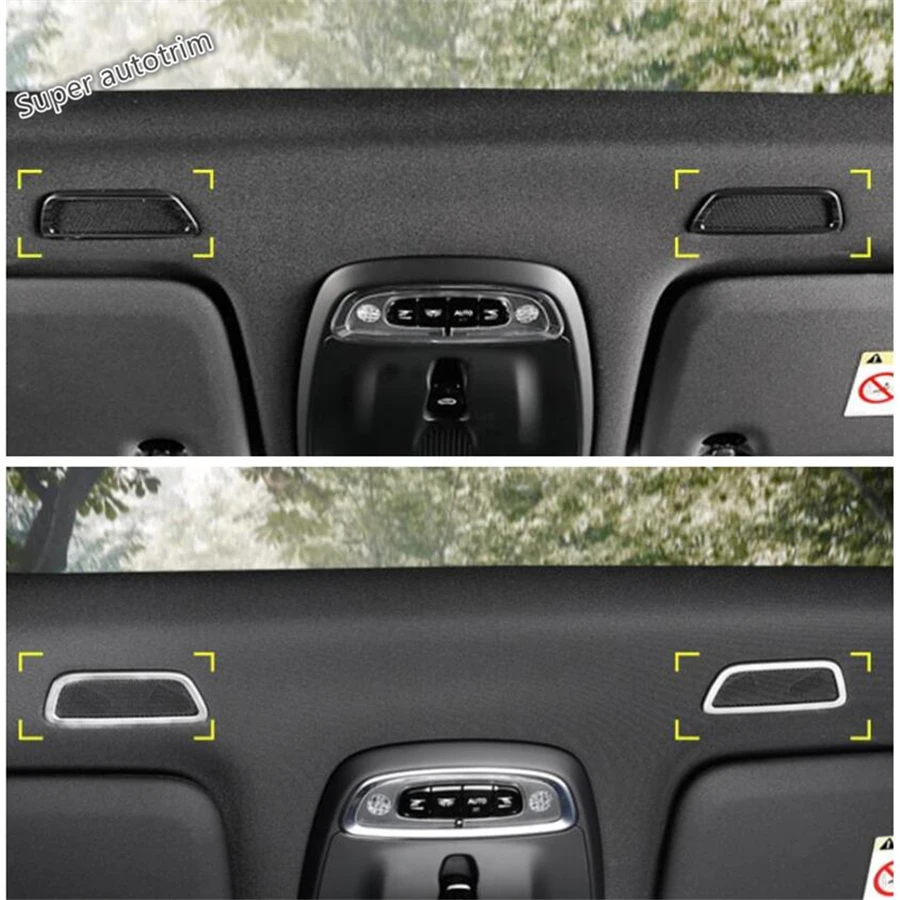 Car Front Roof Speaker Loudspeaker Horn Frame Decorative Sequins Cover Trim For VOLVO XC40 XC60 2018 - 2024 Interior Accessories