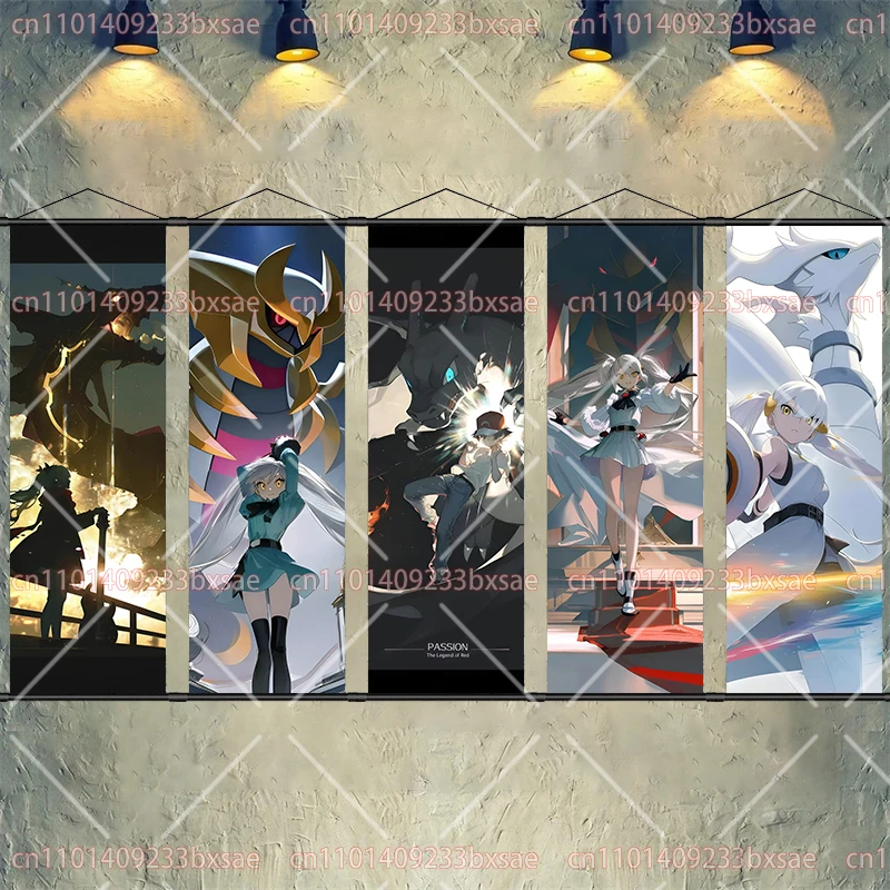 Pokémon Elves and Trainers Classic Scroll Paintings HD Anime Posters Home Wall Decoration Hanging Paintings Creative Party Gifts view 2