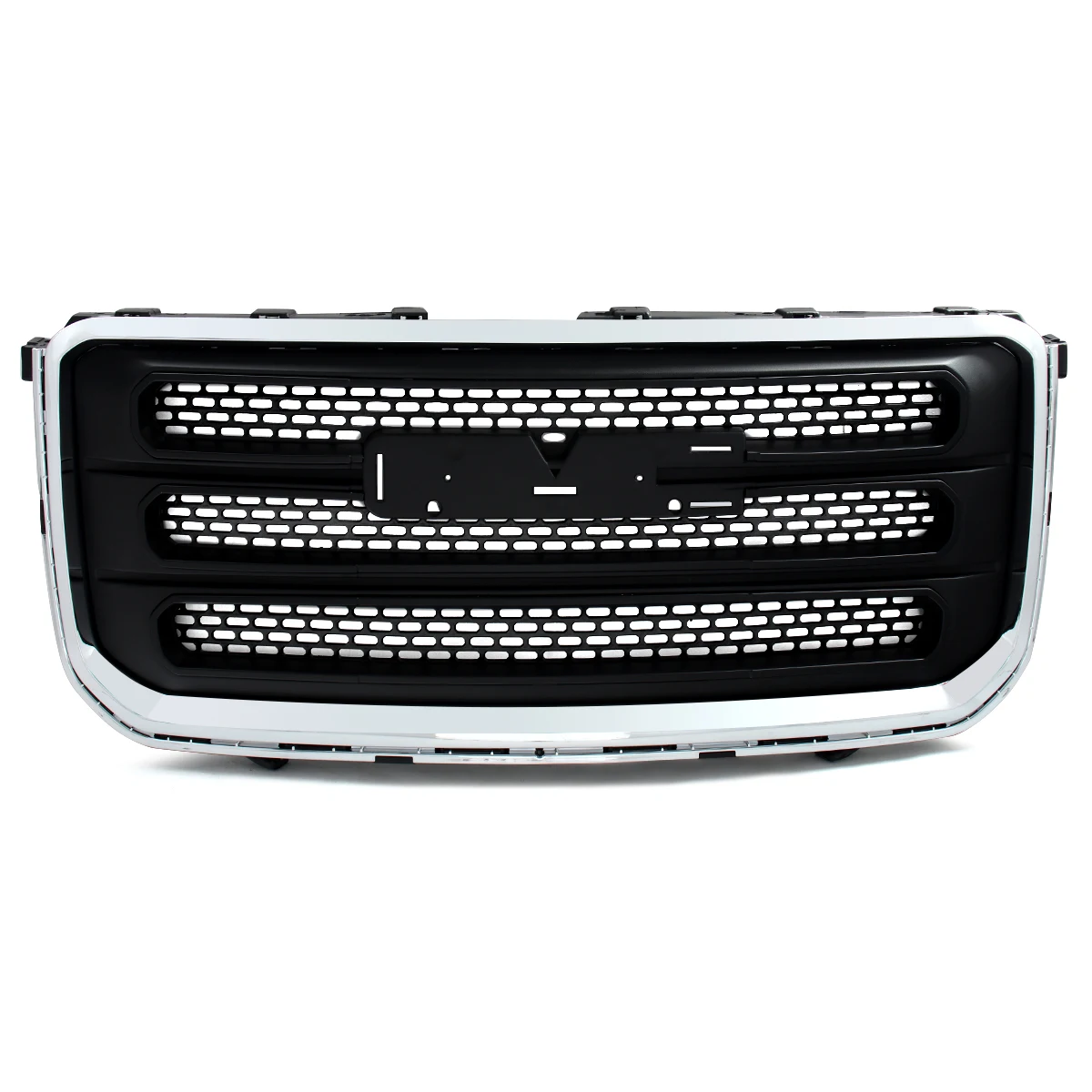 For GMC Acadia SLT 2013-2016 Chrome+Matte Black Front Bumper Grille Upper Grill