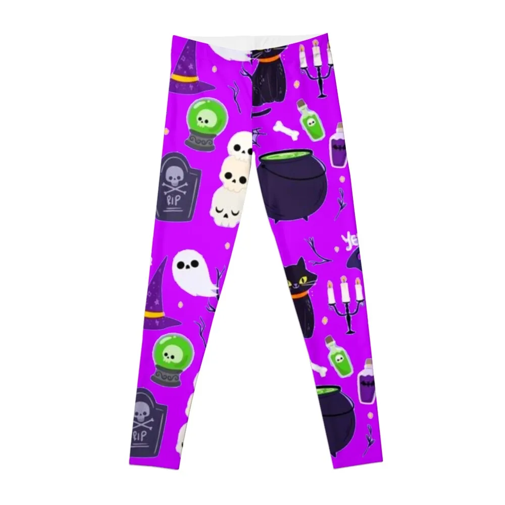 

Halloween Witches Skull Pumpkin Pattern Leggings sports tennis for gym wear Fitness woman gym top Womens Leggings