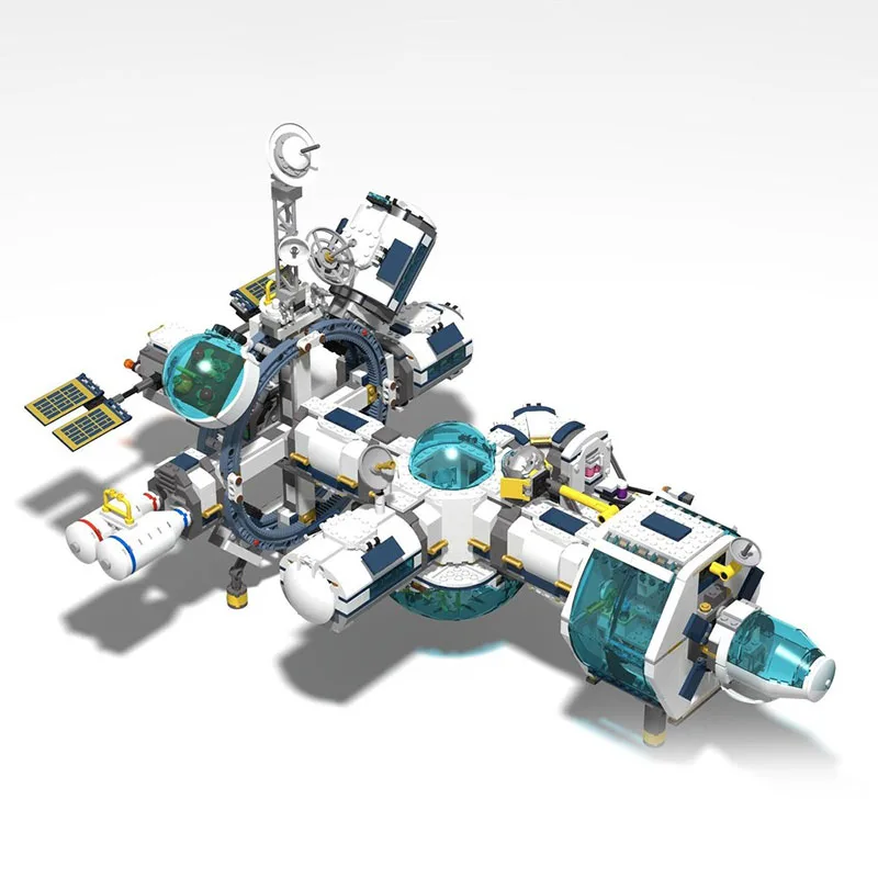

NEW 582PCS MOC Street View Space Station Model Custom Building Blocks Architecture DIY Assembly Display Gift Collectible Set Set
