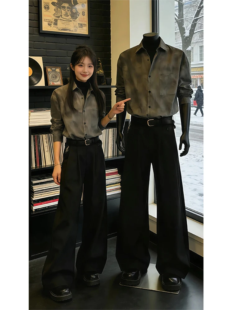 

Мужская рубашка с длинным рукавом, окрашенная в технике тай-дай, весенняя, в американском стиле, свободного кроя, повседневная, из полиэфирного волокна, не мнется