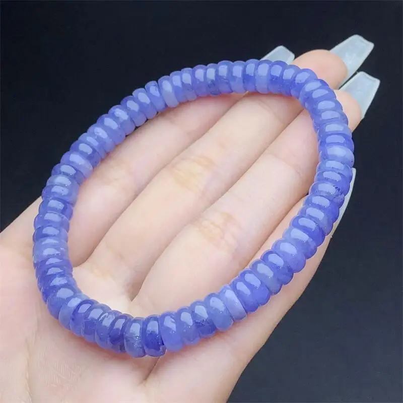 Natural Tanzanite Bracelet Crystal Yoga Reiki Healing Fengshui Stone Stretch Female Holiday Gift 1PCS