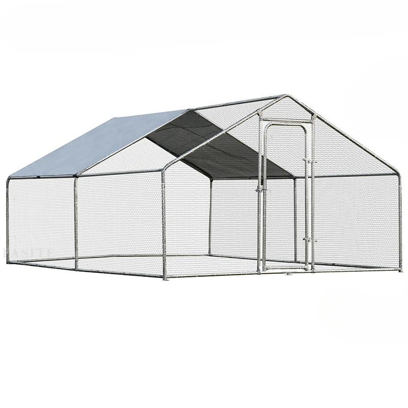 Large Walk in Shade Cage Chicken Coop with Roof Cover Rabbit Ducks Hen Poultry House Large Metal Cages Chicken Run Coop