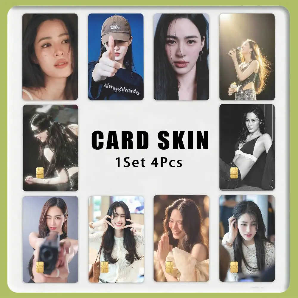 Beauty Lingling Kwong Sirilak LingOrm 1Set 4Pcs Card Skin Sticker Waterproof Decorative Film for Credit Debit Bank Bus IC Card