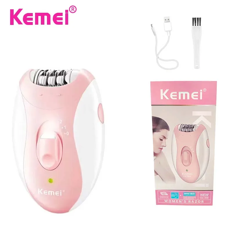 Kemei KM-189B Electric Epilator Double Speed Charging Hair Remover Waterproof Portable Ladies Shaver for Legs and Bikini Area