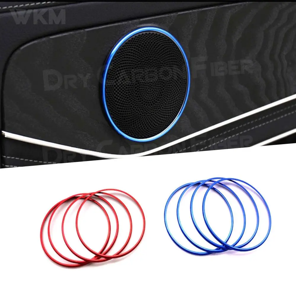 4PCS ABS Material Door Horn Decoration Ring Auto Car Accessorise for Mercedes Benz C GLC E Class W205 X253 W213 Car Styling