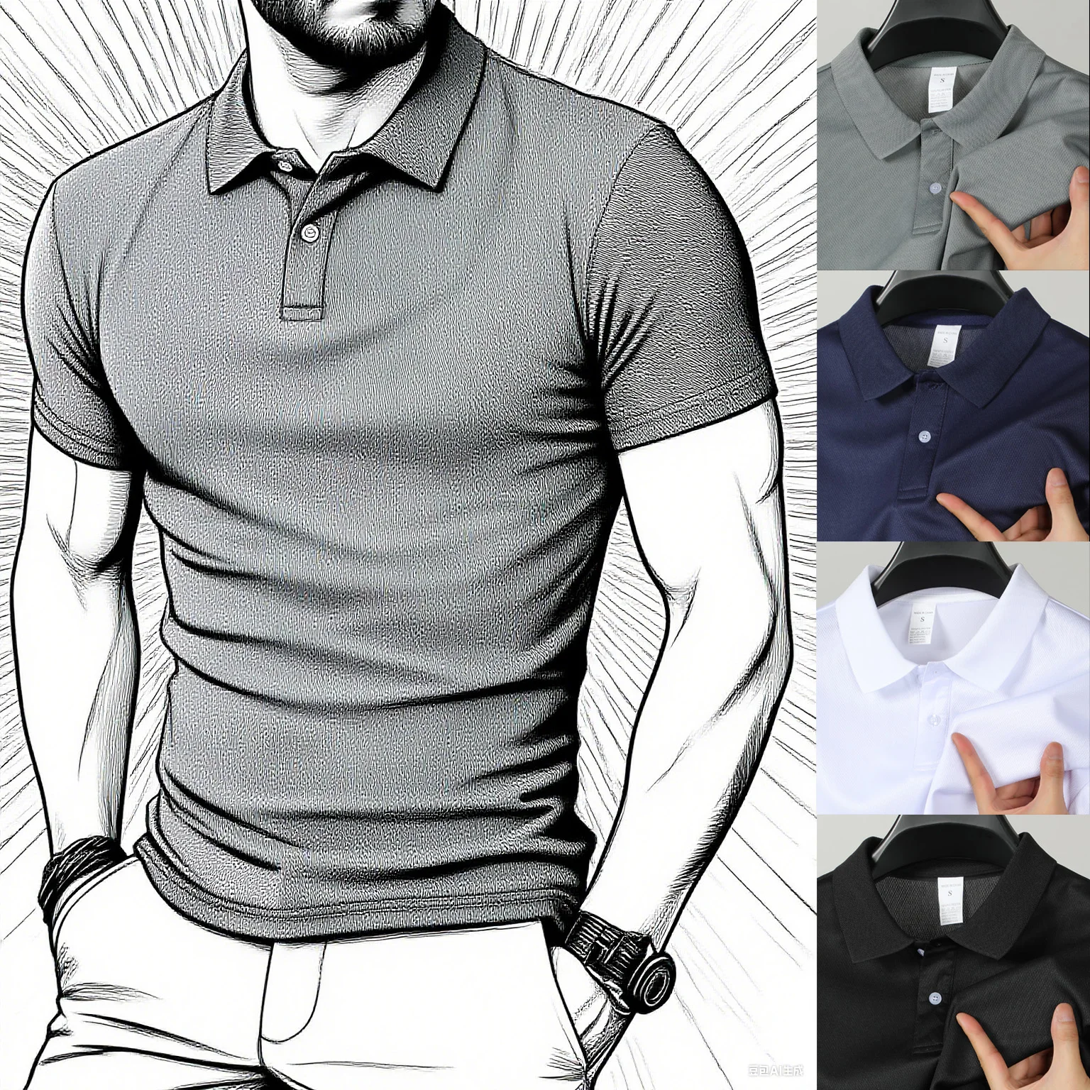 

2024 Men's New Printed Business Casual Short sleeved POLO Shirt Fashion Short sleeved Comfortable and Breathable Top