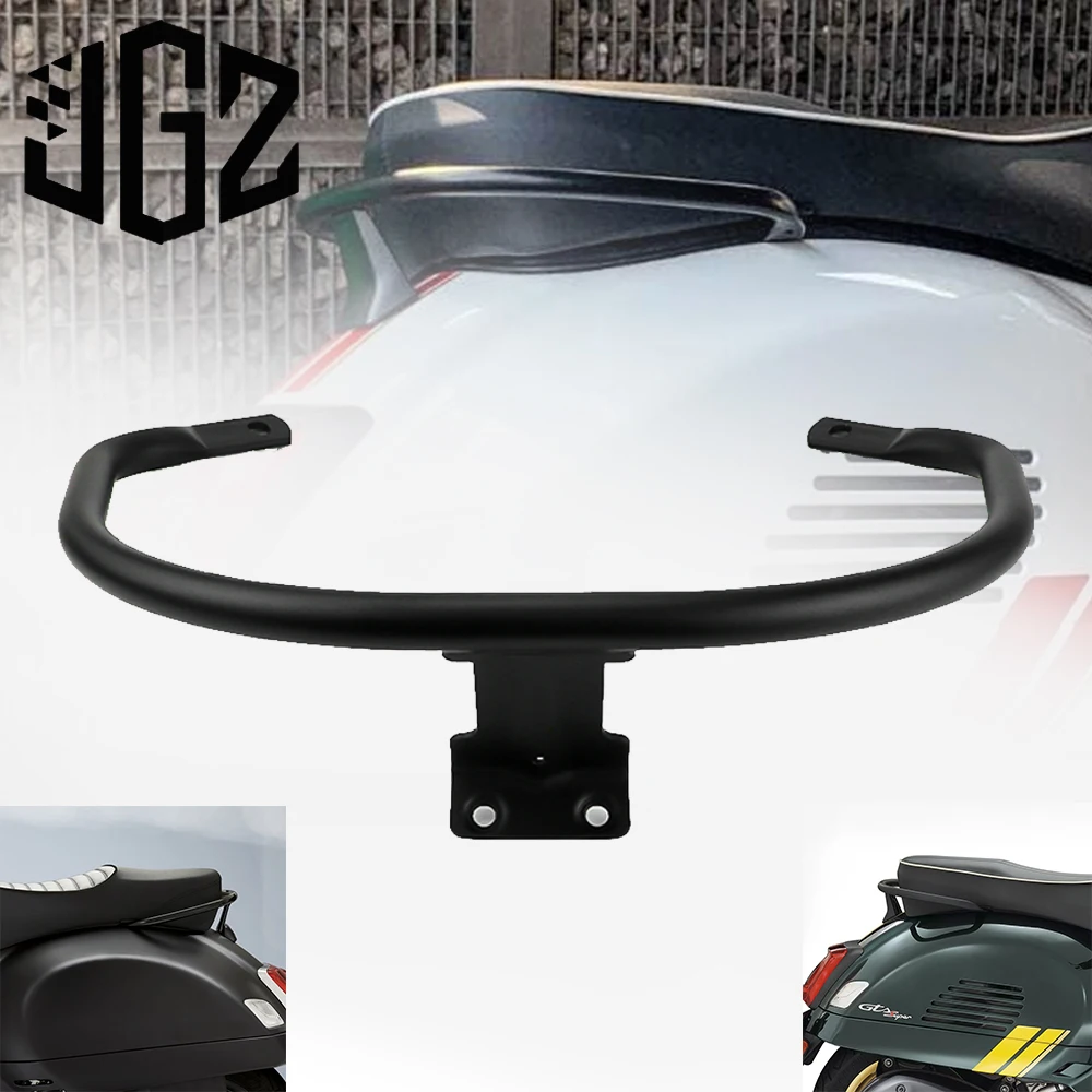 Motorcycle Aluminum Alloy Accessories Rear Bracket Luggage Bag Rack Seat Armrest Black For VESPA GTS GTV 2013 2014 - 2023