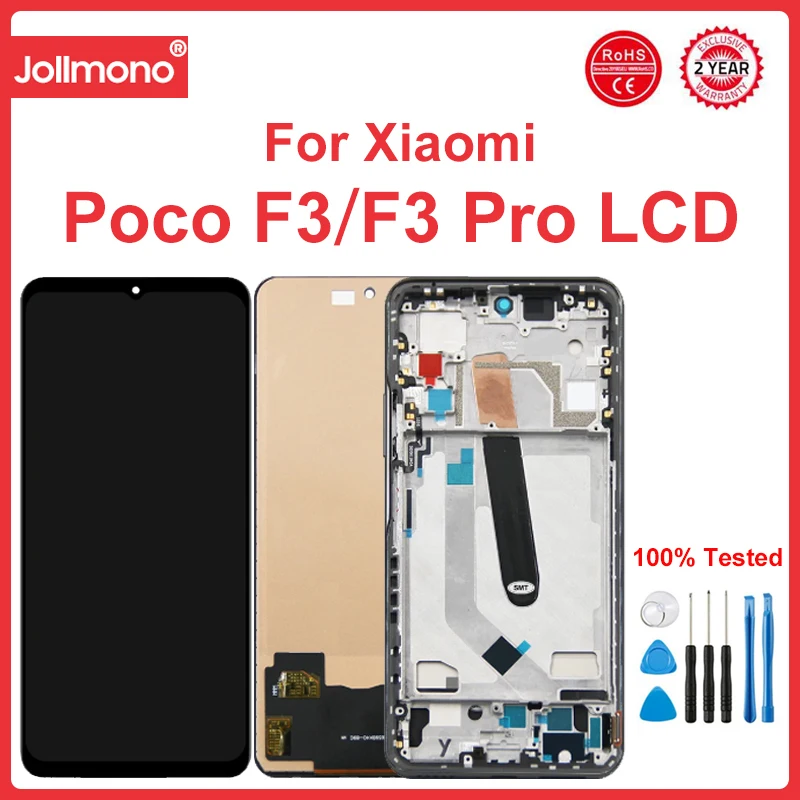 

Poco F3 Display Screen Replacement, for Xiaomi Poco F3 M2012K11AG Lcd Display Digital Touch Screen with Frame for Poco F3 Pro