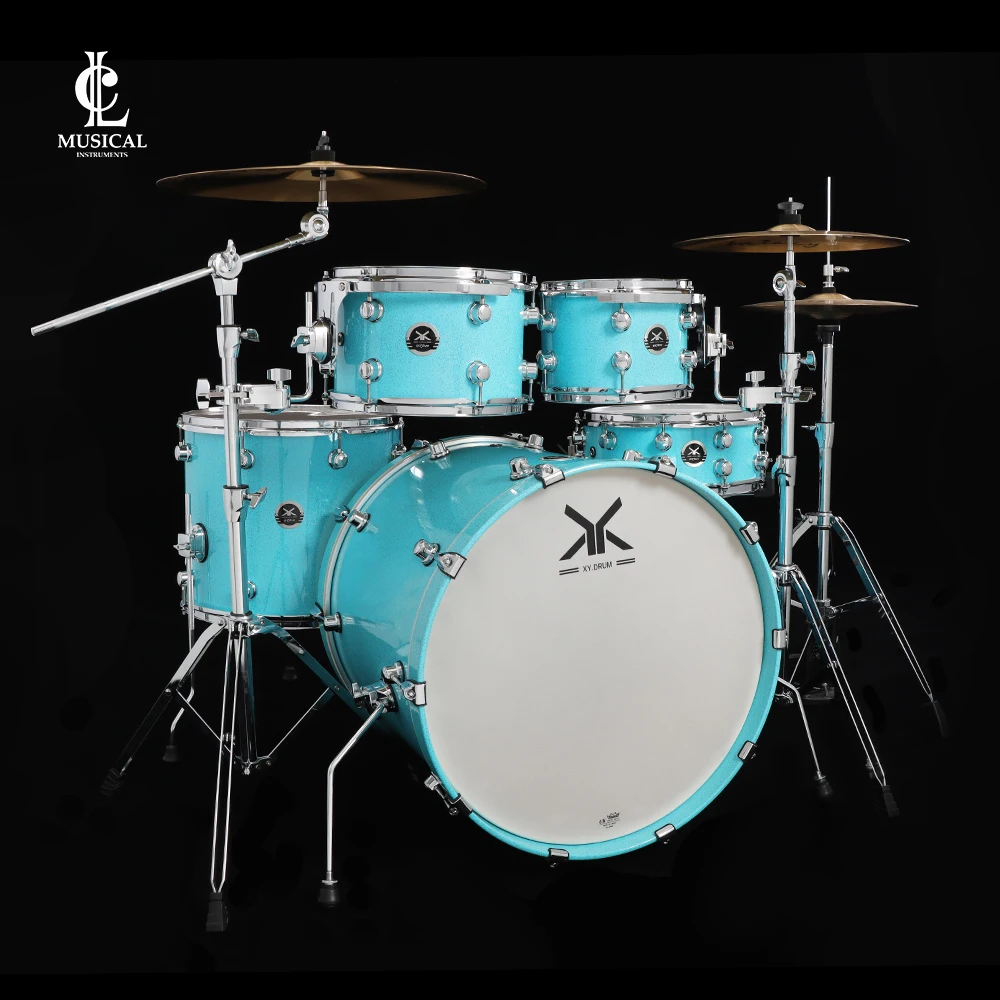 

Enjoy high-quality birch adult jazz classic drum 4 Cymbal 5 light blue can be customized