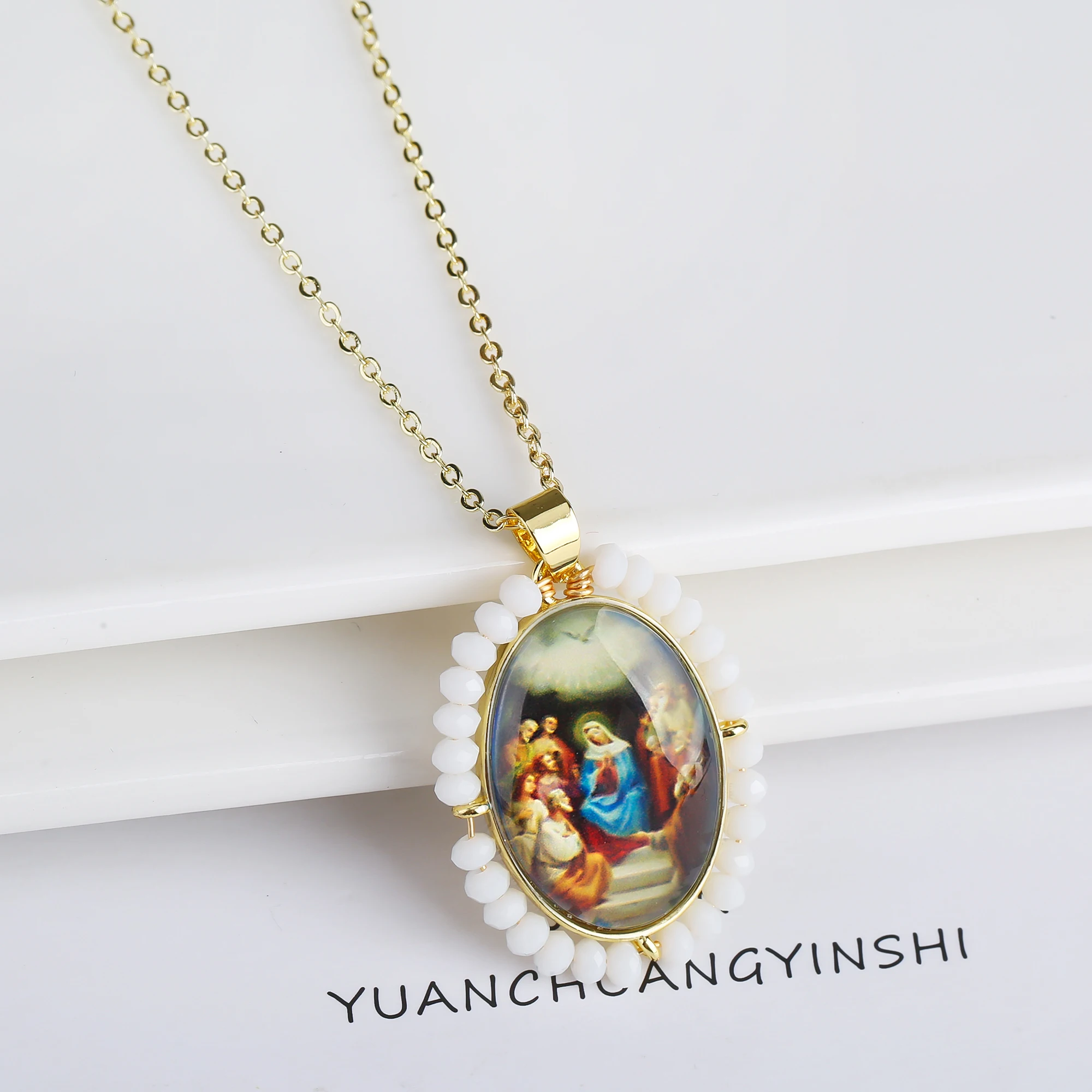 8 Style Christian Catholic Religious Figures Pendant Necklace Classic for Party Jesus Virgin Mary St. Jude Religious Jewelry