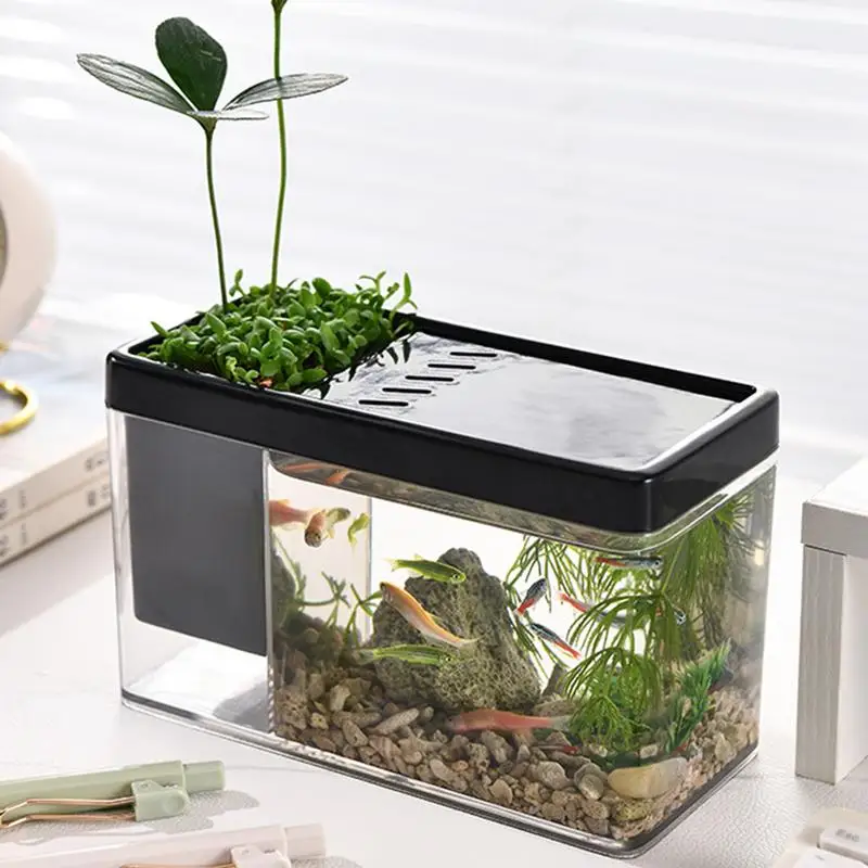 mini fish tank Betta Aquarium Transparent Aquarium Fish Tank  landscape creative small tropical fish tank Fish Bowl Organizer