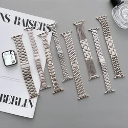 Women Starlight Metal Strap for Apple Watch Ultra Band 49mm 44 42mm 45mm Stainless Steel Bracelet for IWatch Series 8 7 SE 6 5 3