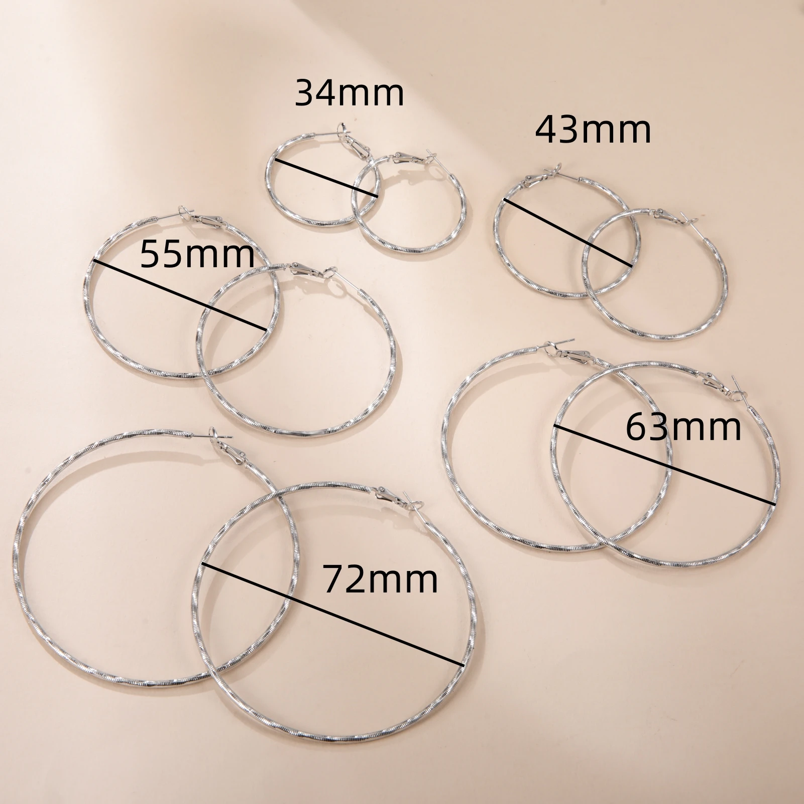 Unift موضة مبالغ فيها دائرة كبيرة هوب أقراط للنساء الفولاذ المقاوم للصدأ المعادن أقراط مستديرة هدايا مجوهرات حفلات الزفاف #4