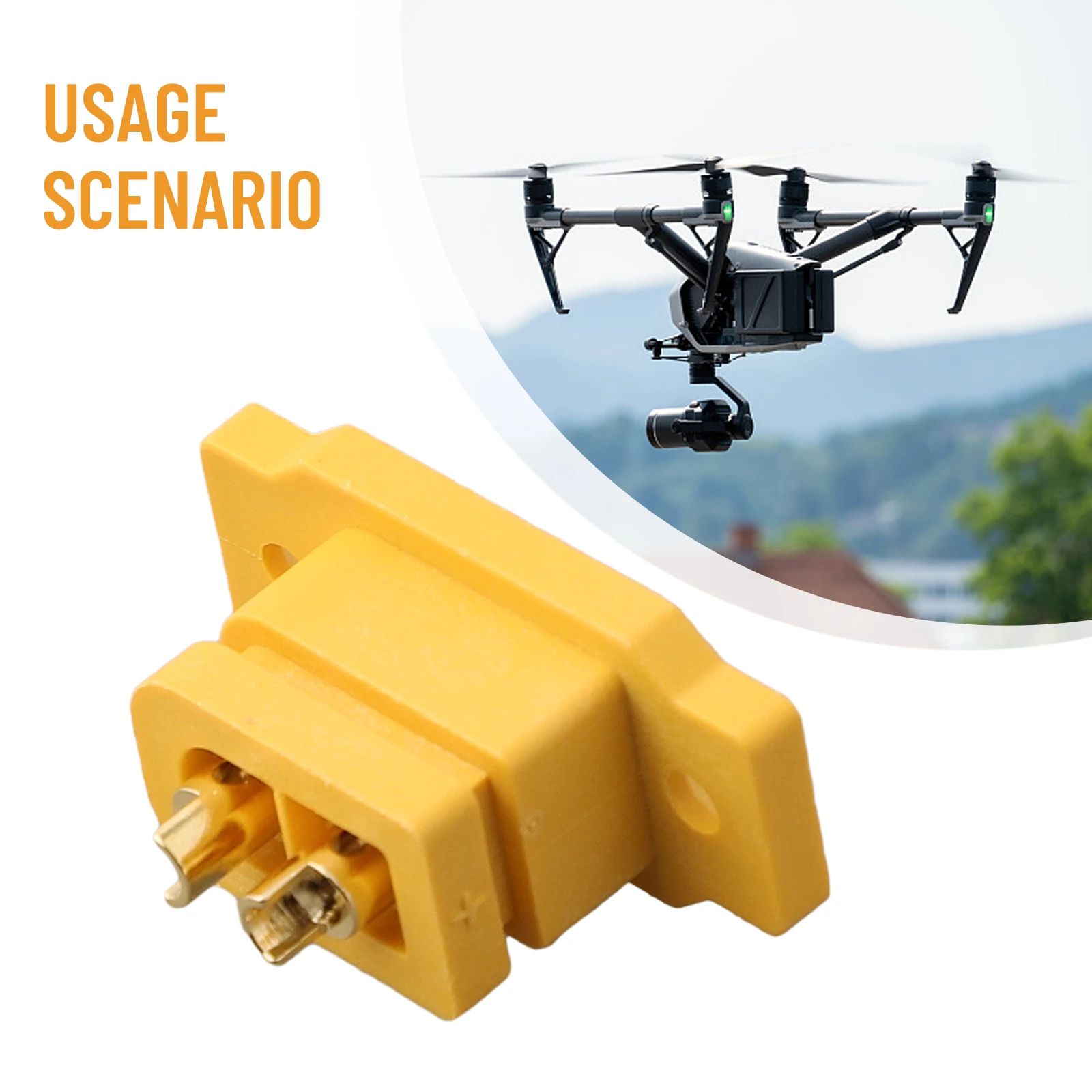 Temperature Resistant XT60EF Female Head with Fixed Seat for For copper Aviation Accessories Gold Plated Connector