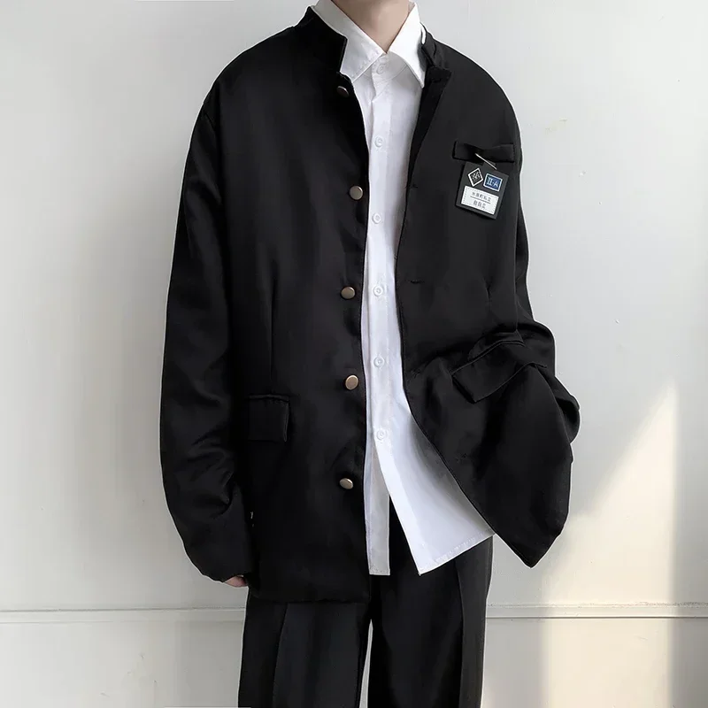 Autumn Men\'s Chinese Style Casual Jacket Small Suit Korean Version Uniform Student Jacket Small Suit Youth Fashion Coat