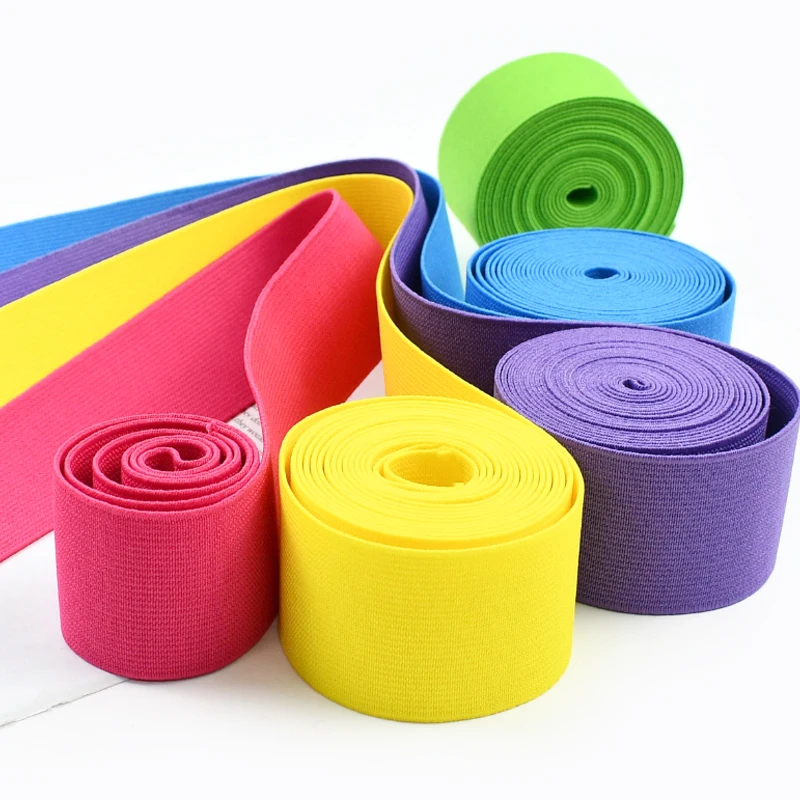 

20-50mm Nylon Rubber Band Belt Sling 10M 1.2mm Thick Elastic Bands Garment Decoration Stretch Ribbon Tape DIY Sewing Accessories