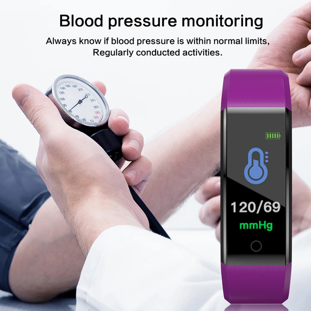 Connected Watch Child Smart Color Screen Bracelet Heart Rate Wristband Sphygmomanometer  Waterproof Kids Watches