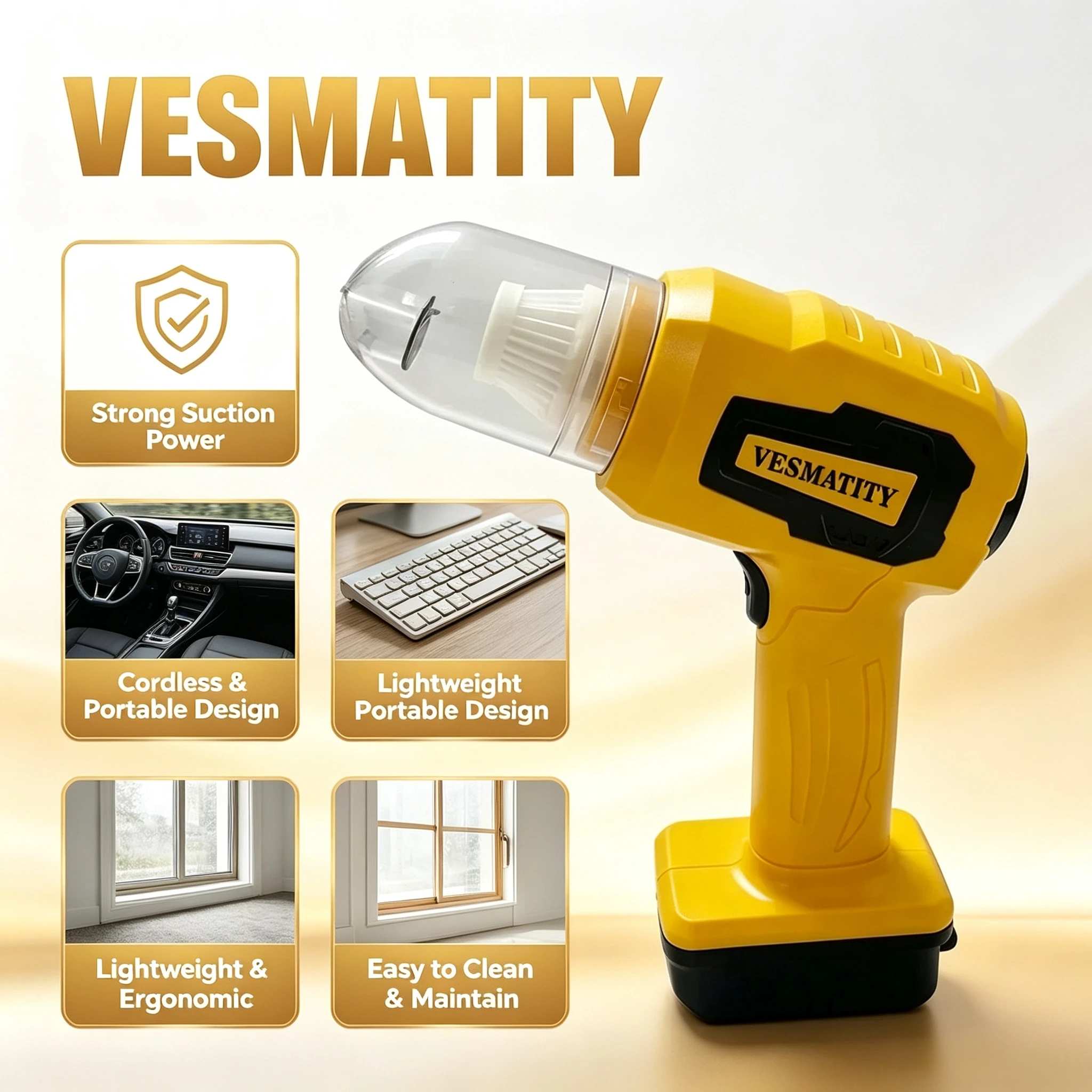 Vesmatity 120W 2‑In‑1 Vacuum Air Blower CZXCQ01 10000PA Suction for DeWALT Battery Portable Car Home Cleaning Tool