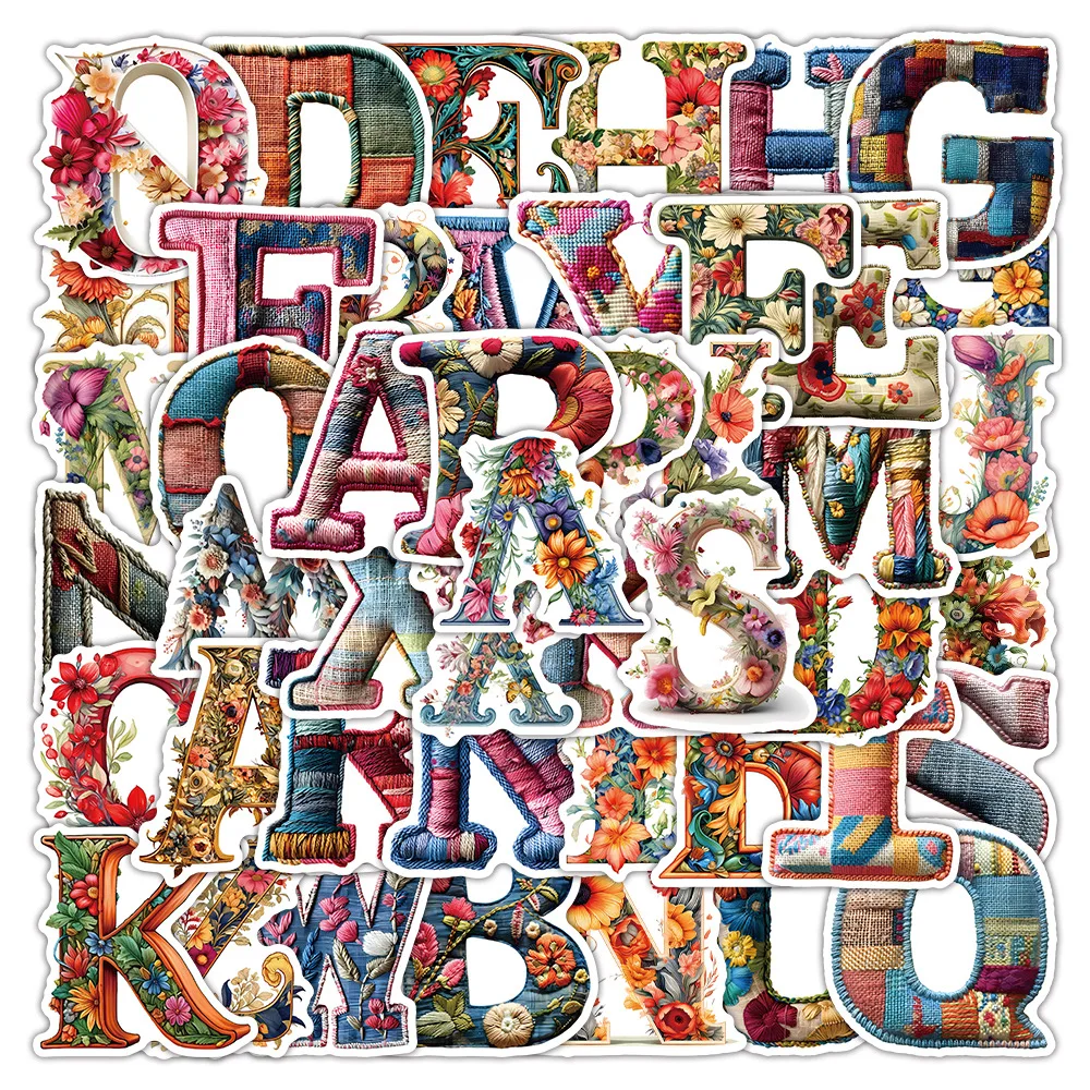 

50PCS Retro English Letter Stickers Knowledge Learning Graffiti Fun Decals Kids Toys DIY Scrapbook Notebook Phone Case Water Cup