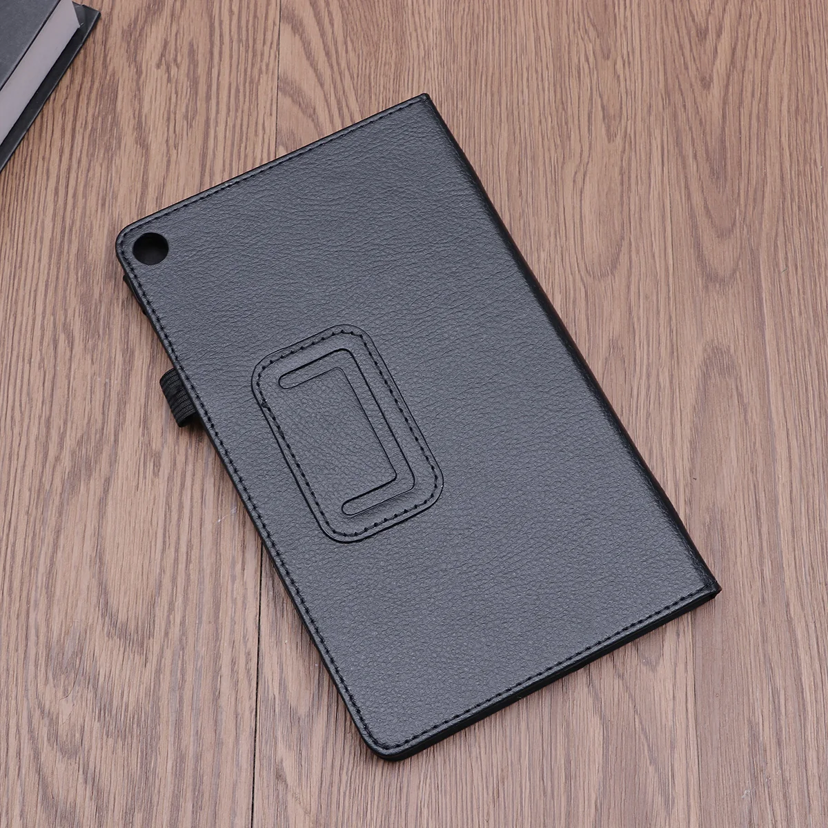 

【】Slim Folding Pu Stand Case For All-New 8 Inch Tablet 2017 Release Black Wallet Folio Cover With Viewing Angle