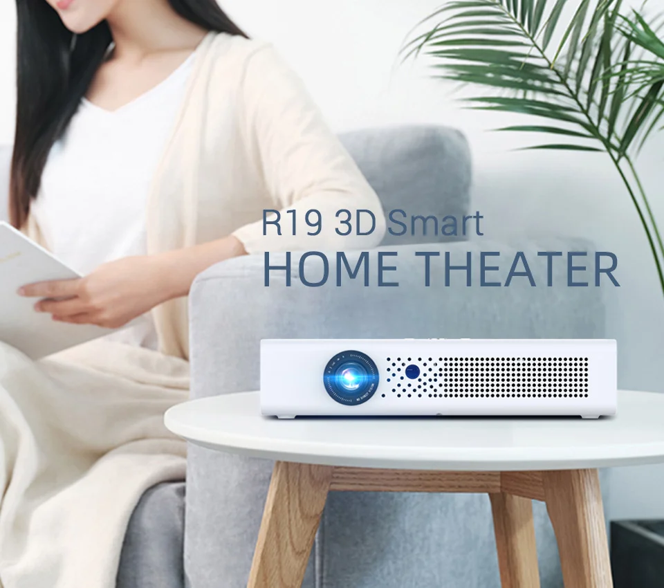 R19 Full HD Projector 1280*800 P LED Proyector Android 9.0(2G+32G) With Wifi Support 4K Home Cinema Beamer Proyector