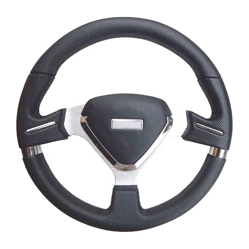 Auto Modified Retrofit Steering Wheel 350mm Flat Bottom PVC Leather Sports Style Interior Accessories