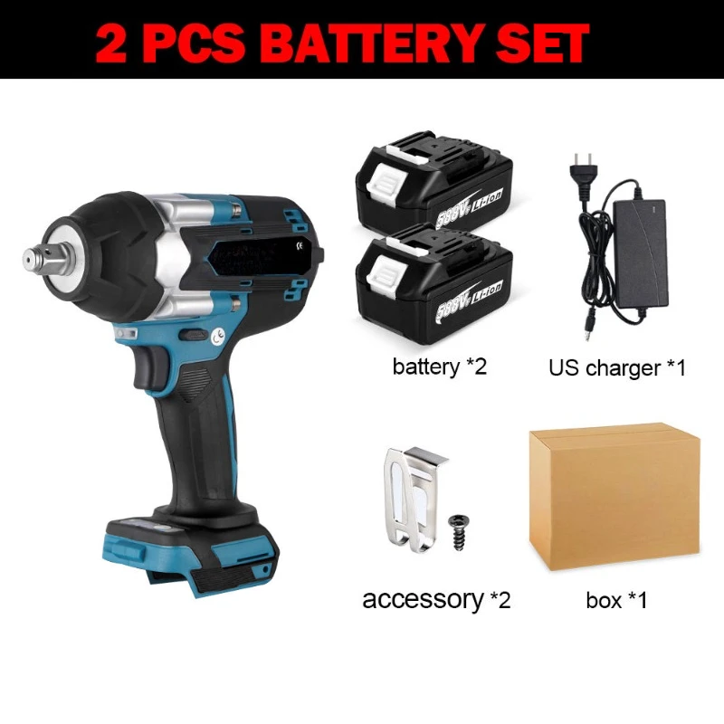 

Lithium battery brushless impact wrench long battery life high strength electric wrench car foot motor