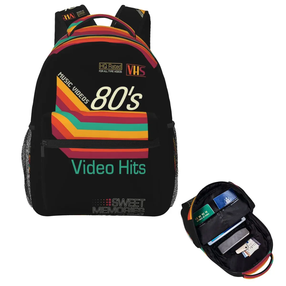 Retro música vídeo cassete vhs mochila venda quente daypack grande capacidade crianças bookbag saco de escola sacos de ombro para homens
