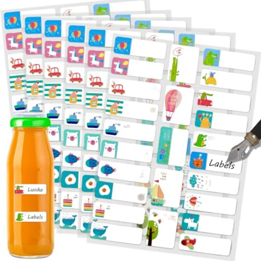 

125 водонепроницаемых наклеек для именных бирок на детские бутылочки и этикеток для вещей, цветные именные наклейки для бутылок с водой для детского сада